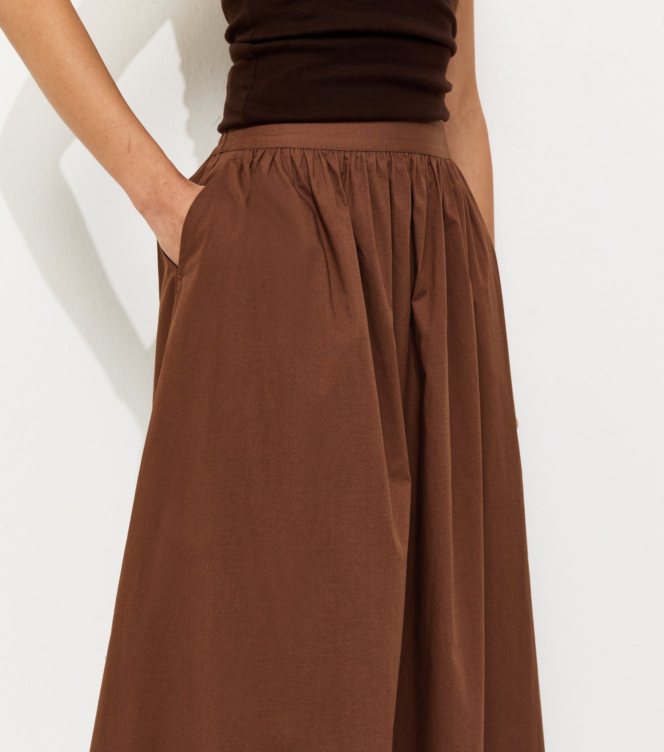 Brown Poplin Circle Skirt - Image 2