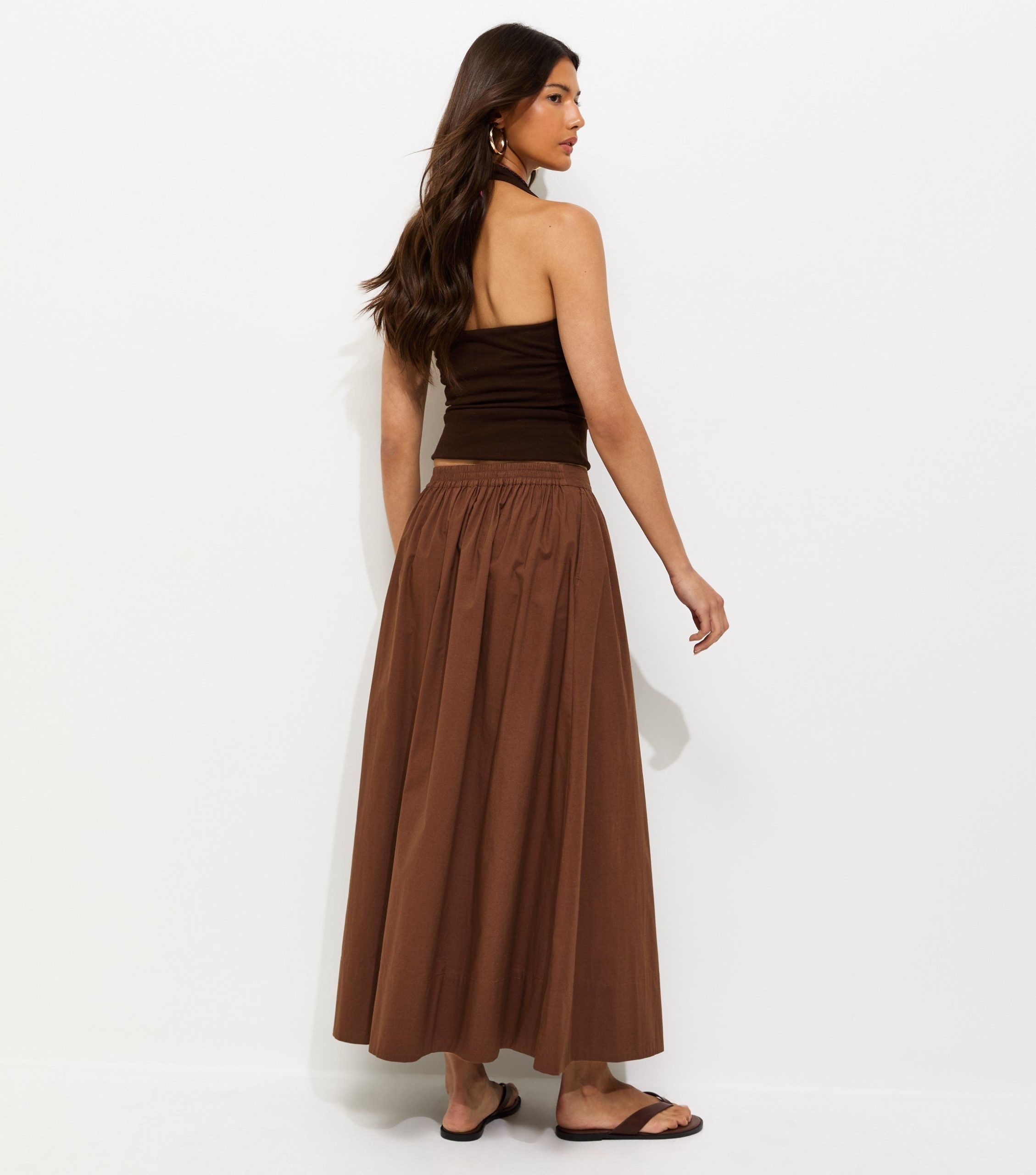 Brown Poplin Circle Skirt - Image 4