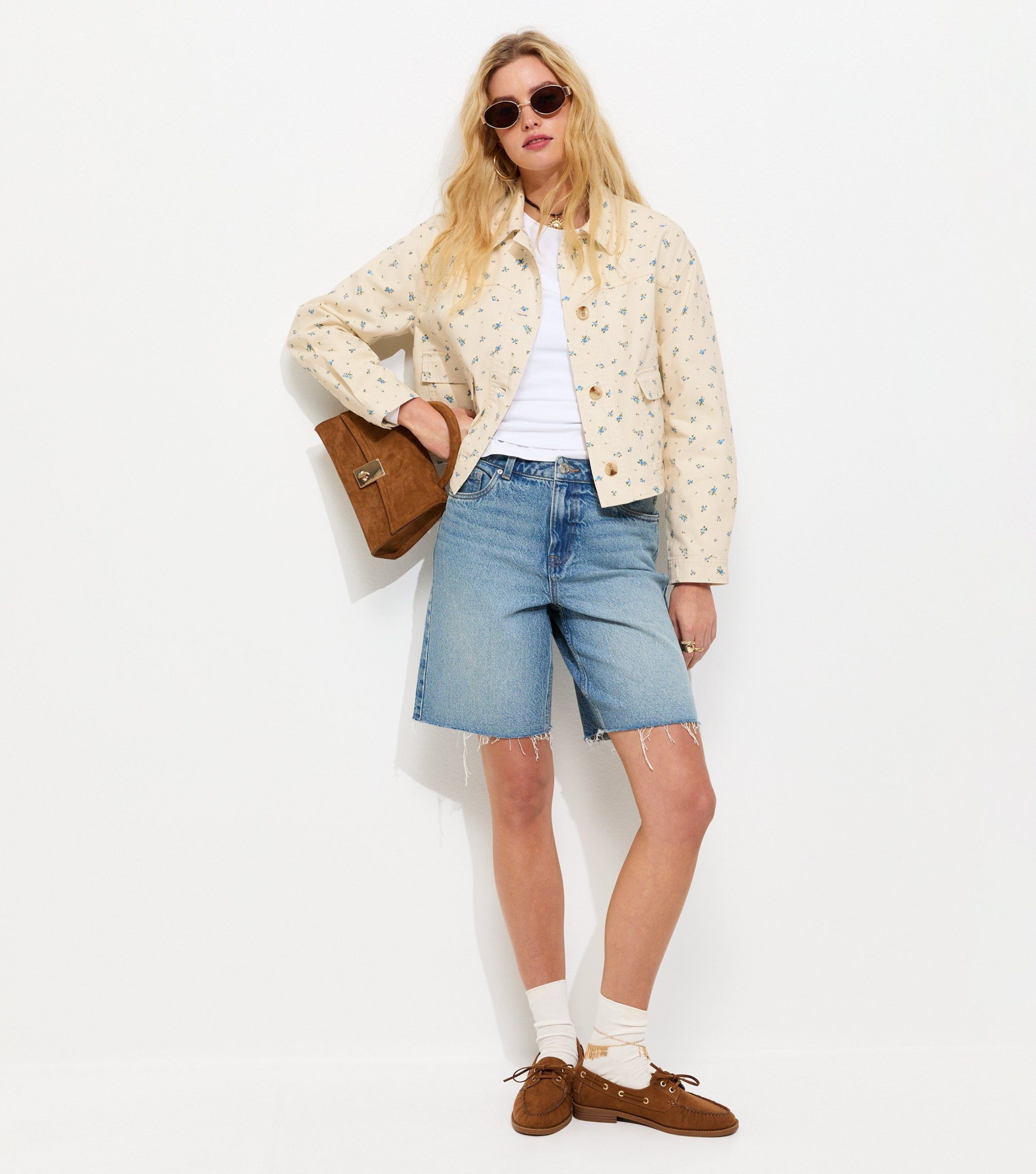 Cream Cotton Ditsy Floral Shacket - Image 3