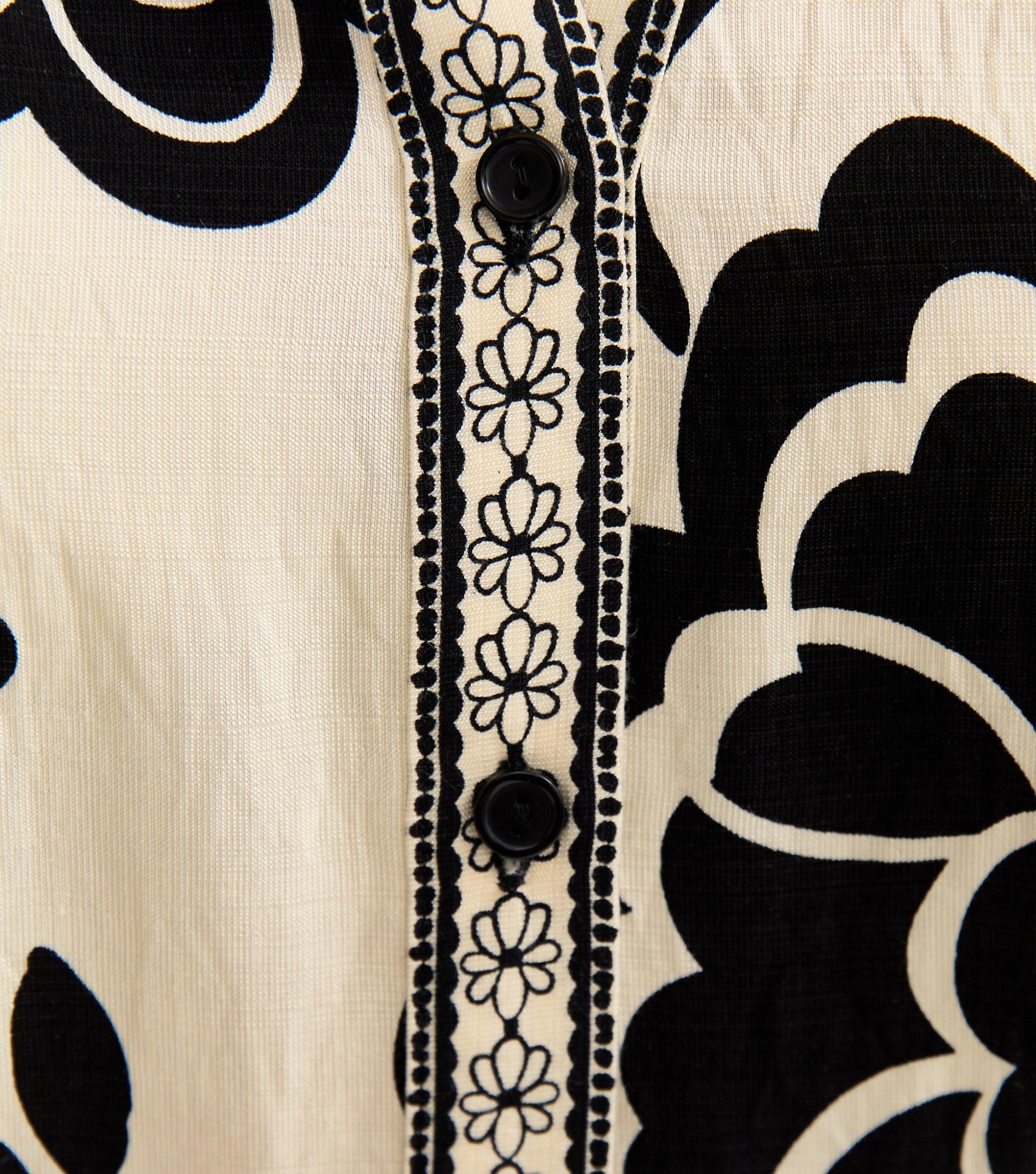 Cream Floral Border Tile Print Midi Shirt Dress - Image 5