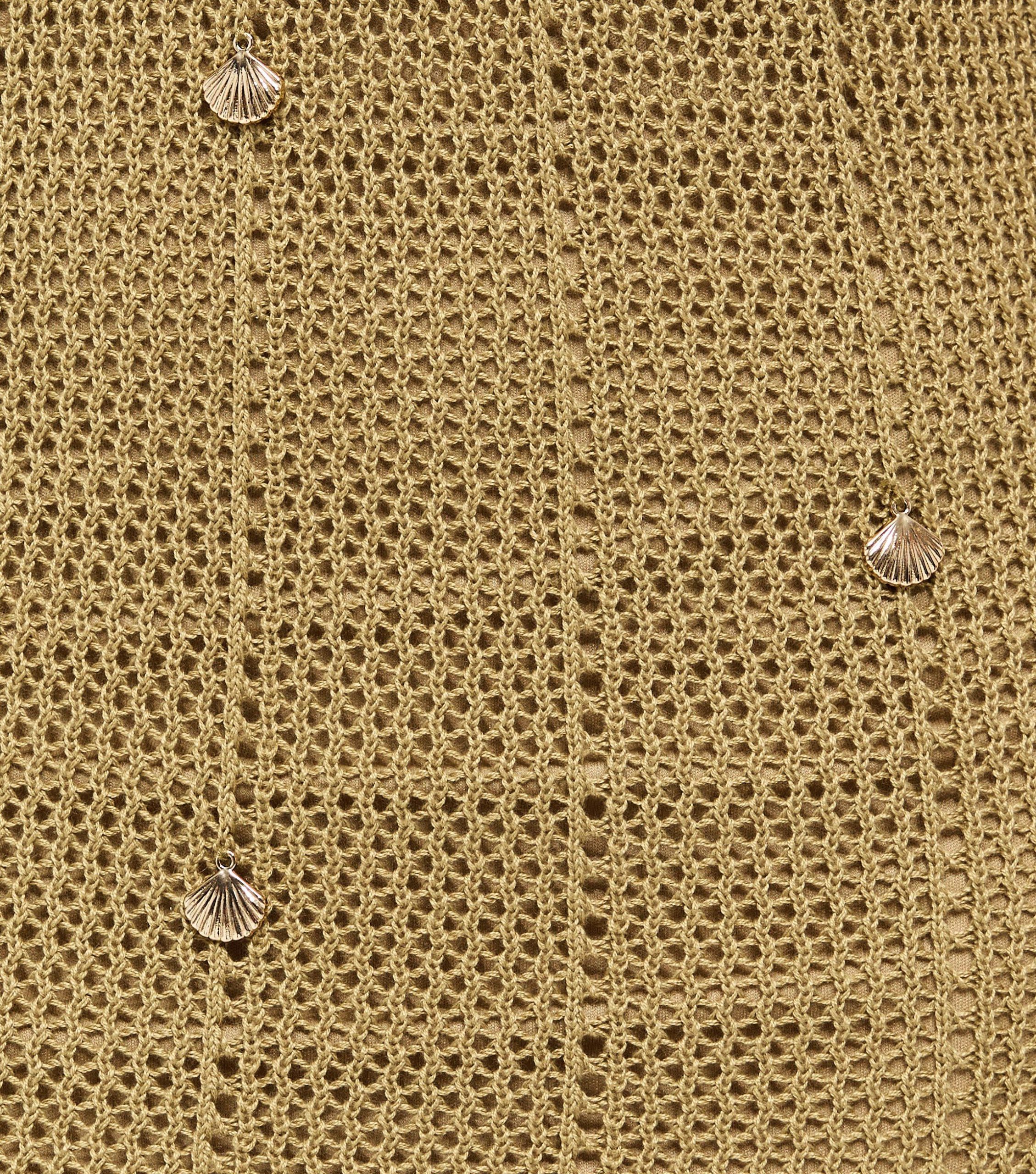 Green Stitchy Crochet Shell Applique Dress - Image 6