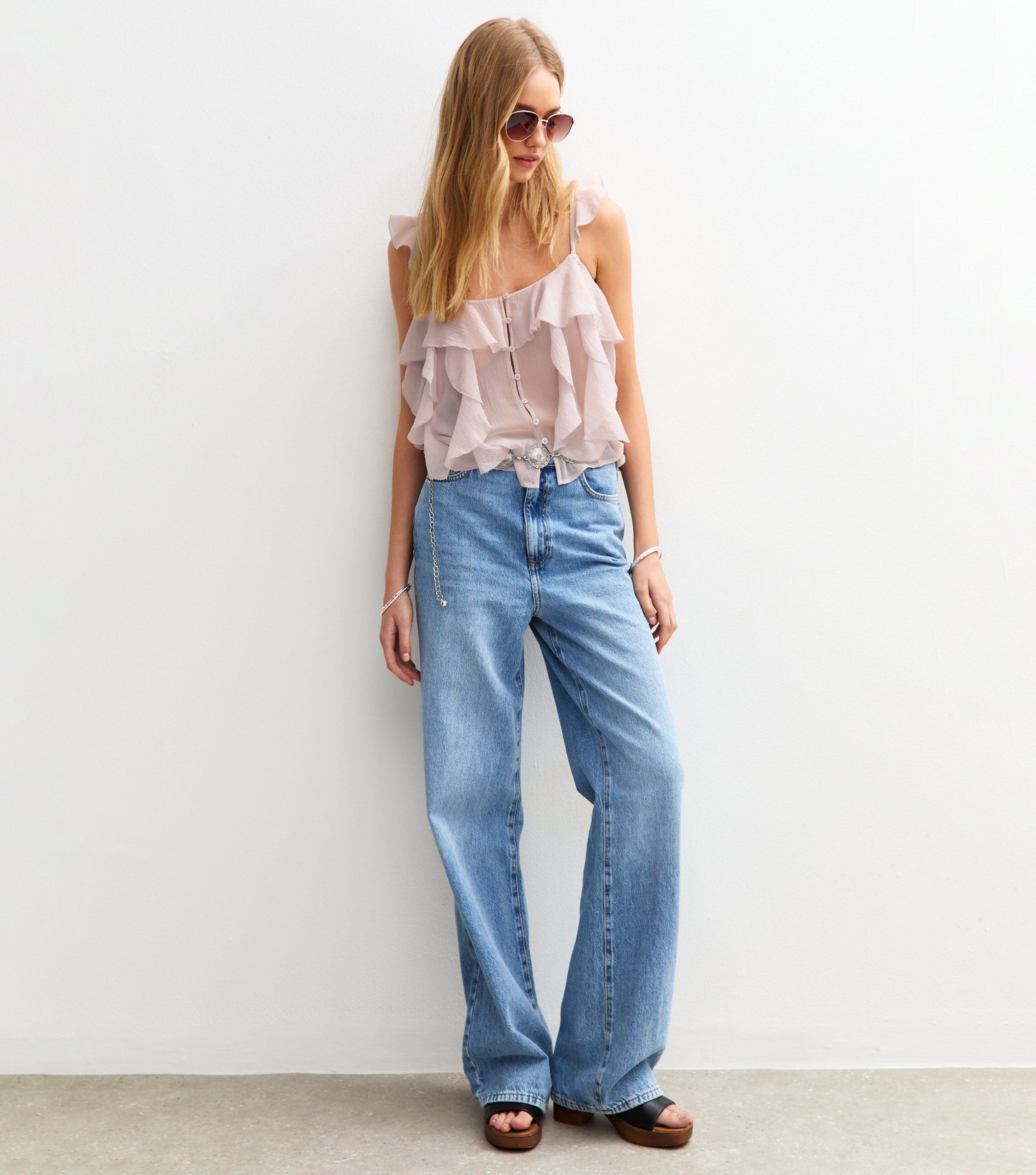 Lilac Chiffon Frill Trim Cami Top - Image 3