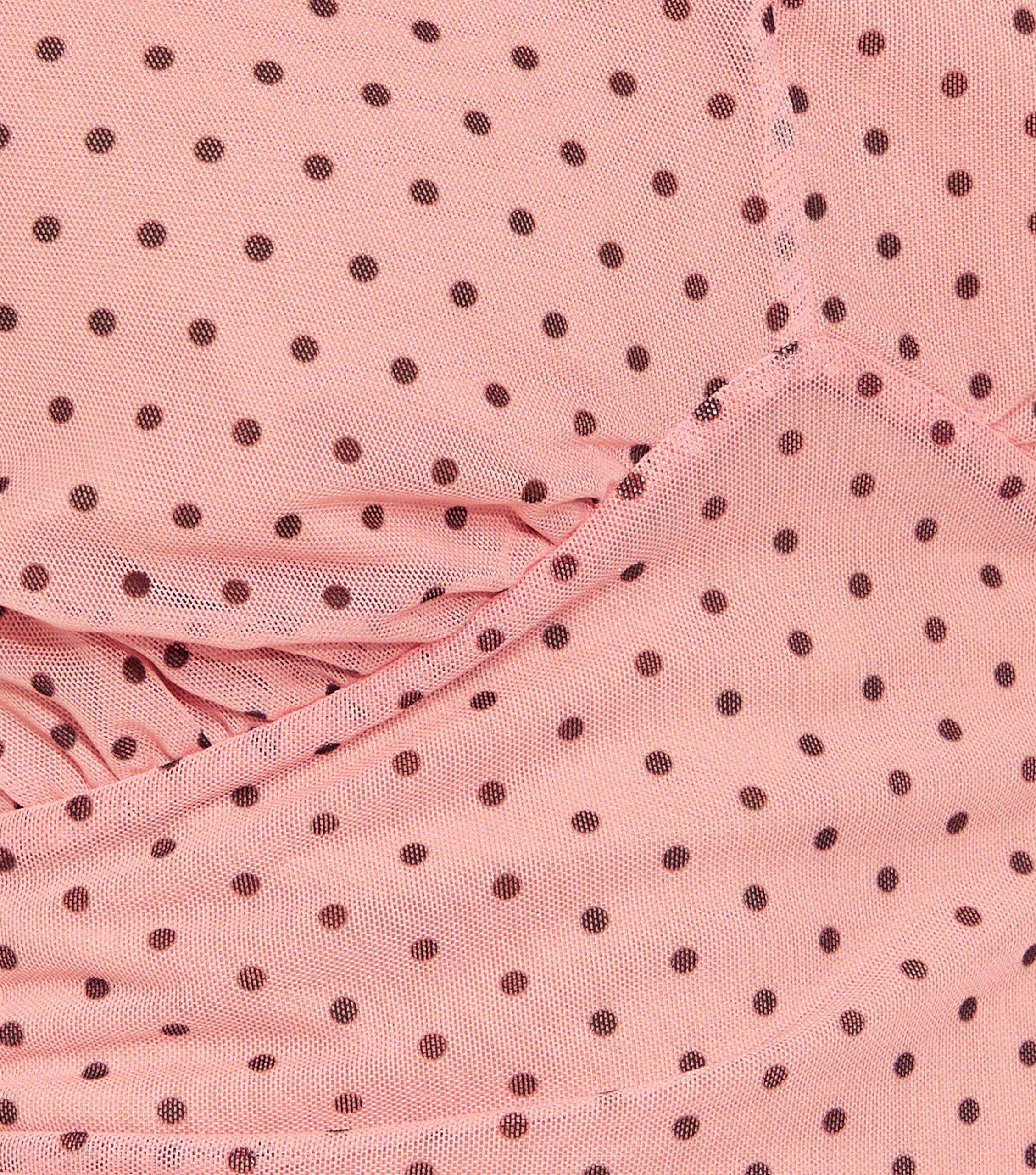 Pink Spotty Mesh Cap Sleeve Mini Dress - Image 5