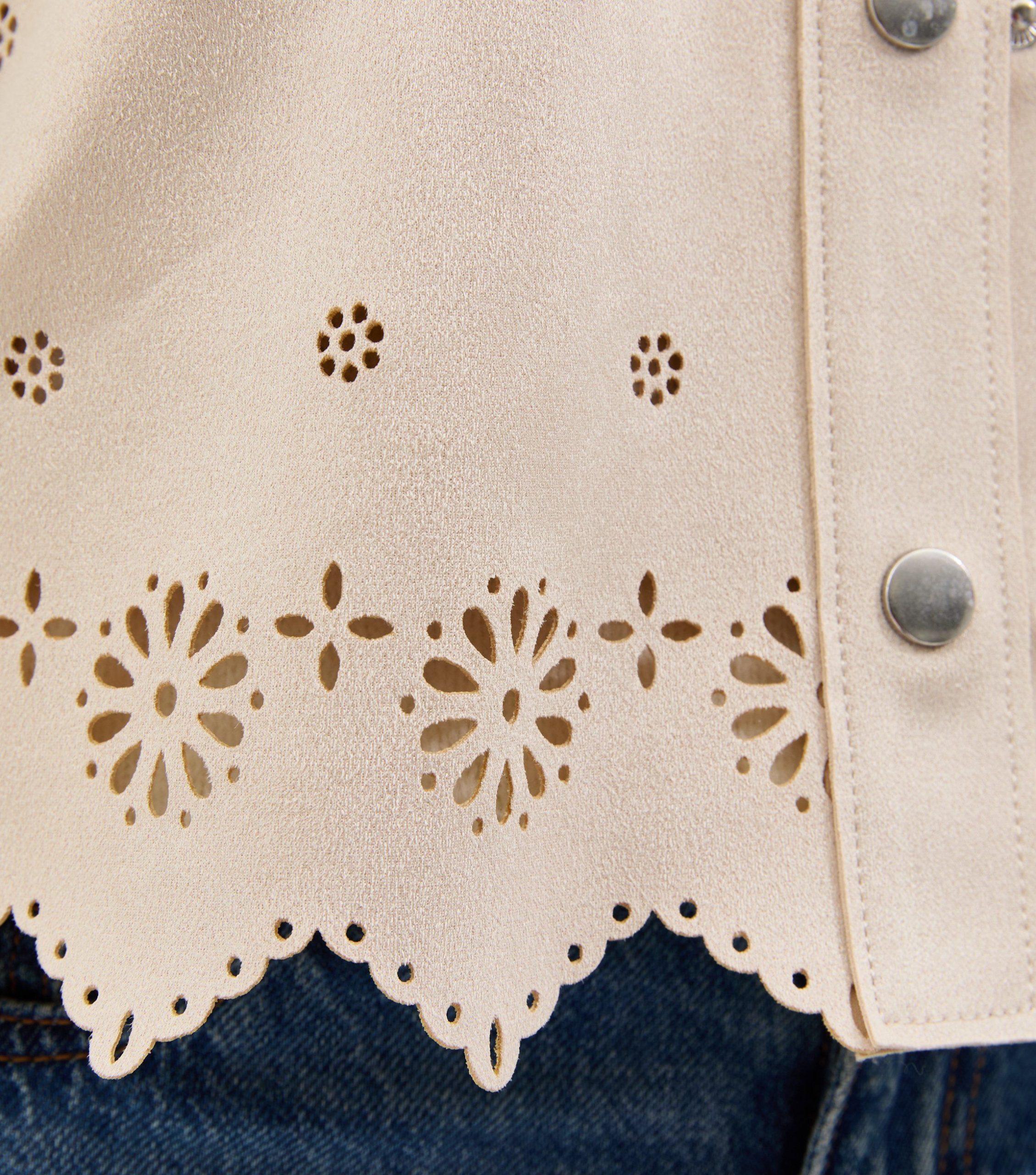 Stone Cutwork Faux Suede Shacket - Image 5