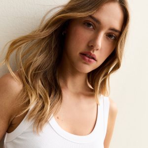 White Wide Trim Scoop Vest Top